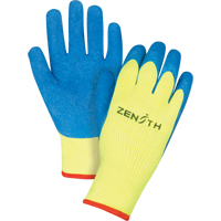 Gants haute visibilit&eacute; doubl&eacute;s d'acrylique & enduits de caoutchouc, 10/T-Grand, R&ecirc;vetement Latex de caoutchouc, Calibre 7, Enveloppe en Tissu &eacute;ponge Distribution Industrielle GC
