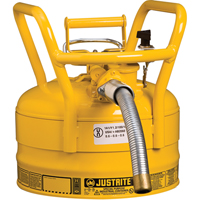 D.O.T. AccuFlow Safety Cans, Type II, Steel, 2.5 US gal., Yellow, FM Approved Distribution Industrielle GC