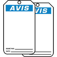 Safety Tags, Cardstock, 3-1/8" W x 5-7/8" H, French Distribution Industrielle GC