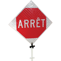 Enseigne sur poteau  Arr&ecirc;t , 24" x 24", Aluminium, Français Distribution Industrielle GC