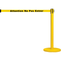 Barri&egrave;re autonome pour le contr&ocirc;le des foules, Acier, 35" h, Ruban Jaune, Longueur du ruban 7' Distribution Industrielle GC
