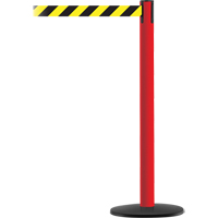 Advance TensaBarrier&reg; Barrier Post, Steel, 36" H, Black/Yellow Tape, 7.5' Tape Length Distribution Industrielle GC