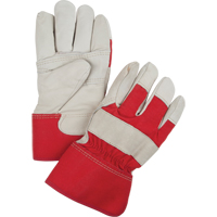 Gants d'ajusteur rouge & blanc doubl&eacute;s pour l'hiver, Grand, Paume en Cuir fleur de vache, Doublure en Boa Distribution Industrielle GC