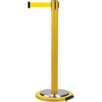 Barri&egrave;res sur pieds pour le contr&ocirc;le des foules, Acier, 35" h, Ruban Jaune, Longueur du ruban 7' Distribution Industrielle GC