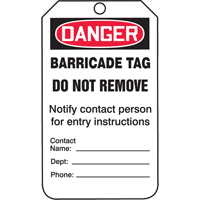 Safety Tags, Plastic, 3-1/4" W x 5-3/4" H, English Distribution Industrielle GC