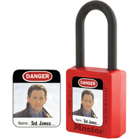 &eacute;tiquettes d'identification &agrave; photo pour cadenas en thermoplastique Zenex Distribution Industrielle GC