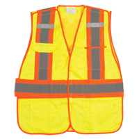 Veste d'arpenteur r&eacute;sistante aux flammes, Jaune lime haute visibilit&eacute;, Moyen, Polyester Distribution Industrielle GC