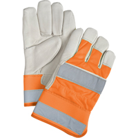 Gants d'ajusteur haute visibilit&eacute; de premi&egrave;re qualit&eacute;, Grand, Paume en Cuir fleur de vache, Doublure en Coton Distribution Industrielle GC