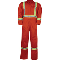 Unlined Hi-Vis Coveralls, Size Small, Orange Distribution Industrielle GC