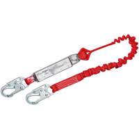 PRO Elastic Shock-Absorbing Lanyard, 6', Snap Hook Center, Snap Hook Leg Ends, Polyester Distribution Industrielle GC