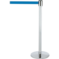 Slimline TensaBarrier&reg; Barrier Post, Steel, 38" H, Blue Tape, 7.5' Tape Length Distribution Industrielle GC