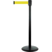 Slimline TensaBarrier&reg; Barrier Post, Steel, 38" H, Yellow Tape, 7.5' Tape Length Distribution Industrielle GC