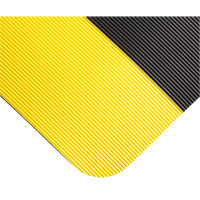 Tapis tr&egrave;s robuste pour panneau de contr&ocirc;le No 720, Ondul&eacute;, 3' x 10' x 5/8", Noir/Jaune, PVC Distribution Industrielle GC