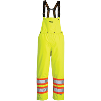 Journeyman Detachable Bib Safety Pants, Polyester, Small, High Visibility Lime-Yellow Distribution Industrielle GC