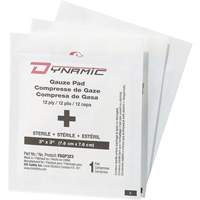 Gaze Dynamic, Tampon, 3" lo x 3" la, St&eacute;rile, Dispositif m&eacute;dical Classe 1 Distribution Industrielle GC