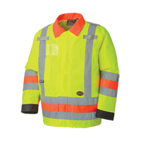 6037 Manteau de s&eacute;curit&eacute; imperm&eacute;able pour le contr&ocirc;le de la circulation, Polyester, Jaune lime haute visibilit&eacute;, T-petit Distribution Industrielle GC
