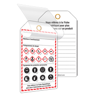 &eacute;tiquettes auto-plastifiantes pour le milieu de travail, Papier cartonn&eacute;, 3-3/8" la x 5-3/4" h, Français Distribution Industrielle GC