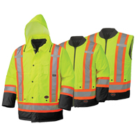 5021BB Waterproof 6-in-1 Safety Parka, High Visibility Lime-Yellow, 2X-Large Distribution Industrielle GC