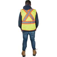 Veste d'arpenteur r&eacute;sistante aux flammes, Jaune lime haute visibilit&eacute;, Moyen, Polyester Distribution Industrielle GC