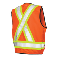 Veste de s&eacute;curit&eacute; pour arpenteur, Orange haute visibilit&eacute;, Grand, Polyester Distribution Industrielle GC