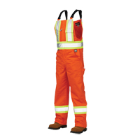 Salopettes de s&eacute;curit&eacute; non doubl&eacute;e, Poly-coton, Grand, Orange haute visibilit&eacute; Distribution Industrielle GC
