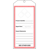 GHS Jumbo Safety Tag, Cardstock, 3-7/8" W x 8-1/2" H, English Distribution Industrielle GC