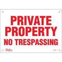 "Private Property" Sign, 7" x 10", Plastic, English Distribution Industrielle GC