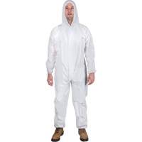 Hooded Coveralls, Medium, White, SMS Distribution Industrielle GC