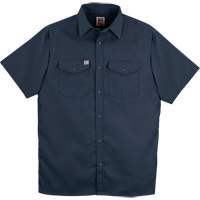 Twill Short-Sleeved Work Shirt with Snap, Men's, Small, Navy Blue Distribution Industrielle GC