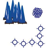 Ensemble de c&ocirc;nes de signalisation et chaînes, 28", Bleu Distribution Industrielle GC