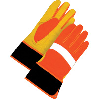 Gants haute visibilit&eacute;, Taille Grand, Paume Cuir fleur Distribution Industrielle GC