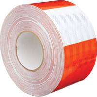 Feuille de rev&ecirc;tement de barricade prismatique de qualit&eacute; &agrave; haute intensit&eacute;, 4" la x 150' lo, 19 mils, Orange et blanc Distribution Industrielle GC