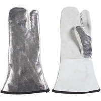 One Finger Heat Resistant Mitt, Aluminized/Kevlar&reg;/Leather, One Size, Protects Up To 650°F (343°C) Distribution Industrielle GC