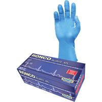 Gants d'examen BLURITE XPL, Petit, Nitrile, 8 mils, Sans poudre, Bleu, Classe 2 Distribution Industrielle GC