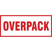 "Overpack" Handling Labels, 6" L x 2-1/2" W, Red on White Distribution Industrielle GC