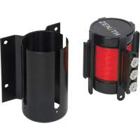 Barri&egrave;re &agrave; fixation murale avec ruban magn&eacute;tique, Acier, Fixation par vis, 12', Ruban Rouge Distribution Industrielle GC