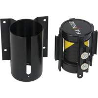 Barri&egrave;re &agrave; fixation murale avec ruban magn&eacute;tique, Acier, Fixation par vis, 7', Ruban Noir et jaune Distribution Industrielle GC