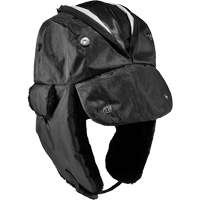 Chapeau de trappeur avec fermeture &agrave; glissi&egrave;re N-Ferno, Doublure en Polyur&eacute;thane/Satin, Moyen/Petit, Noir Distribution Industrielle GC