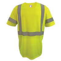 Chemise de s&eacute;curit&eacute; &agrave; manches courtes, Polyester, 2T-Grand, Jaune lime haute visibilit&eacute; Distribution Industrielle GC