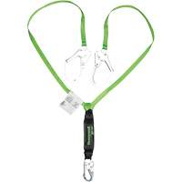 Miller&reg; HP Shock-Absorbing Lanyard, 6', Scaffold Hook Center, Locking Snap Hook Leg Ends, Polyester Distribution Industrielle GC