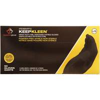 Gants jetables KeepKleen, Grand, Nitrile, 8 mils, Sans poudre, Noir Distribution Industrielle GC