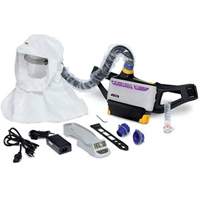 Ensemble respirateur d&eacute;puration dair propuls&eacute; facile &agrave; nettoyer Versaflo, Cagoule ample & visi&egrave;re, Pile Lithium-ion Distribution Industrielle GC