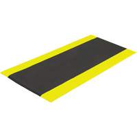 Airsoft Anti-Fatigue Mat, Pebbled, 3' x 5' x 3/8", Black/Yellow, PVC Sponge Distribution Industrielle GC