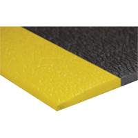 Airsoft Anti-Fatigue Mat, Pebbled, 3' x 5' x 3/8", Black/Yellow, PVC Sponge Distribution Industrielle GC