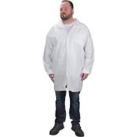 Protective Lab Coat, Microporous, White, Small Distribution Industrielle GC