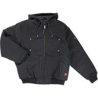 Blouson d'aviateur en toile lourde avec capuchon, Hommes, Moyen (grande taille), Noir Distribution Industrielle GC