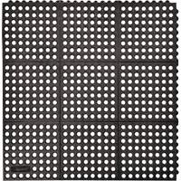 Tapis antifatigue &agrave; imbrication Cushion-Ease 550, &agrave; fentes, 3' x 3' x 3/4", Noir, Caoutchouc Distribution Industrielle GC
