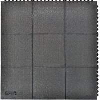 Tapis antifatigue &agrave; imbrication Cushion-Ease, Rugueux, 3' x 3' x 3/4", Noir, Caoutchouc naturel Distribution Industrielle GC