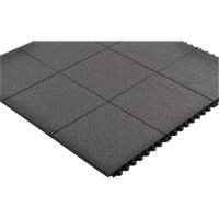 Tapis antifatigue &agrave; imbrication Cushion-Ease, Rugueux, 3' x 3' x 3/4", Noir, Caoutchouc naturel Distribution Industrielle GC