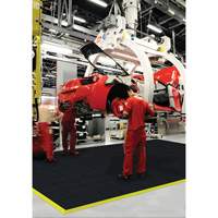 Tapis antifatigue &agrave; imbrication Cushion-Ease, Rugueux, 3' x 3' x 3/4", Noir, Caoutchouc naturel Distribution Industrielle GC